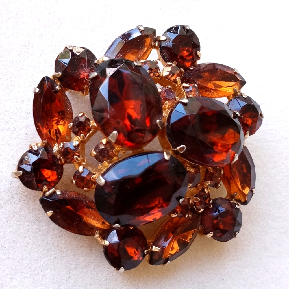 Vintage Colorful Gold Brooch Bundle Amber Multi-Color - Picture 6 of 10
